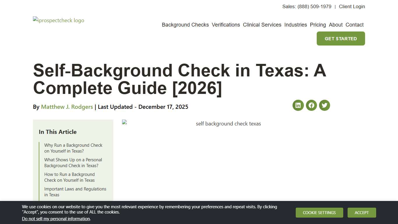 Self‑Background Check in Texas: A Complete Guide [2026] - iprospectcheck